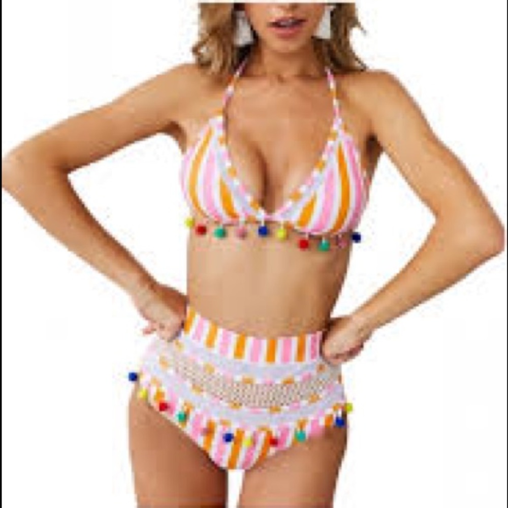 High waisted colorful swimsuit - Picture 6 of 6